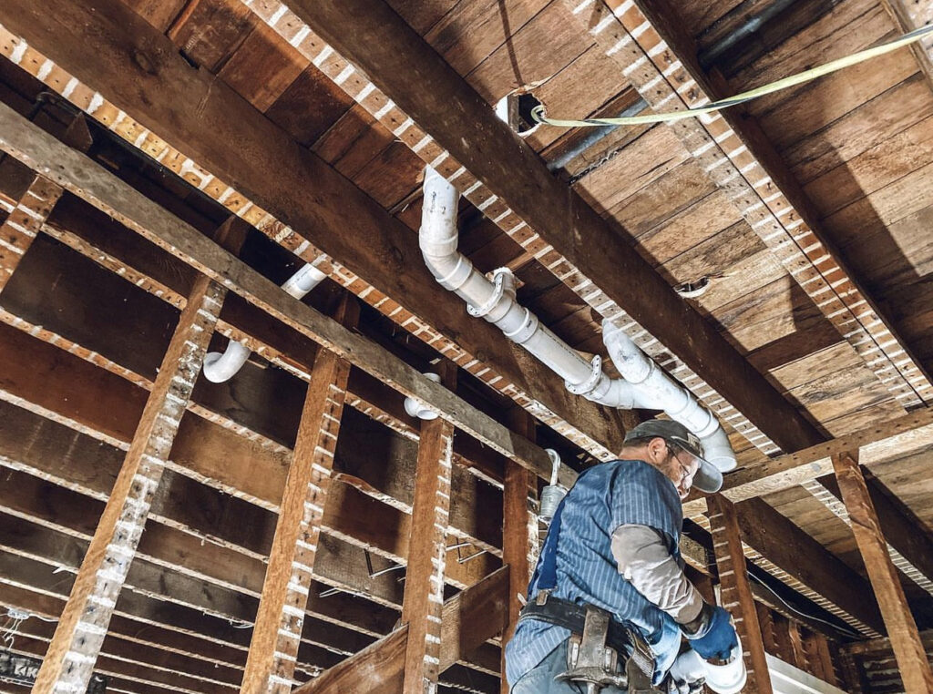 Installing plumbing from the top down