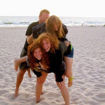 Three girls at beach